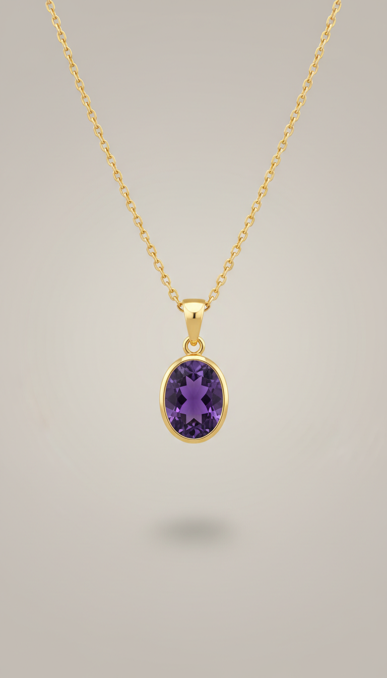 Amethyst Pendant With Energy Card